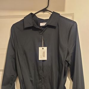 Untuck it -Black shirt dress